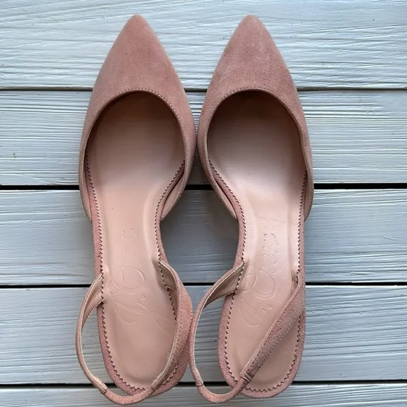 J.Crew Colette Slingback Pump Pointed Toe Blush Suede size 7.5 - Picture 4 of 8